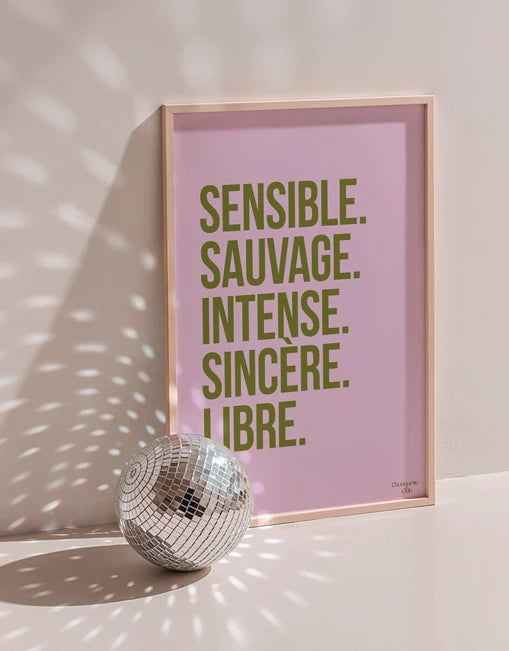 Affiche Sensible Sauvage (plusieurs coloris)