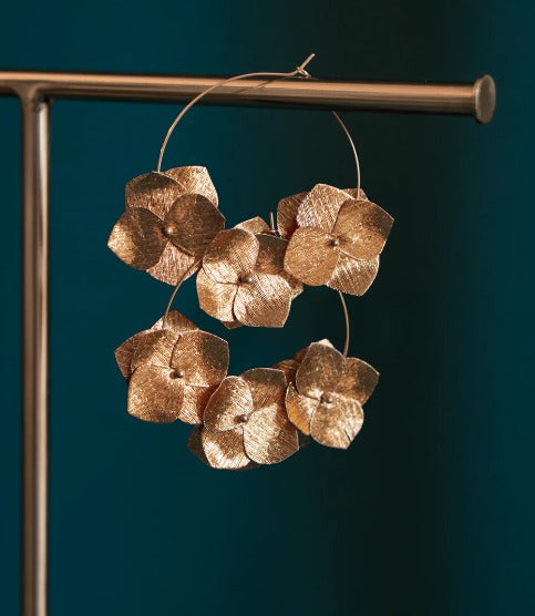 Boucles d'oreilles créoles - Hortensia