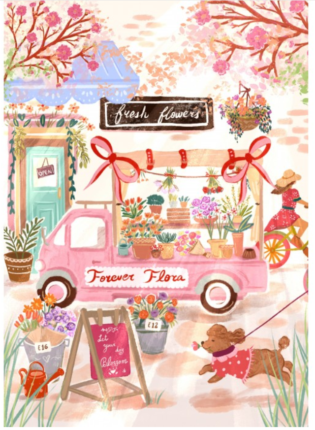 Puzzle 500 pcs Forever Flora, flower truck