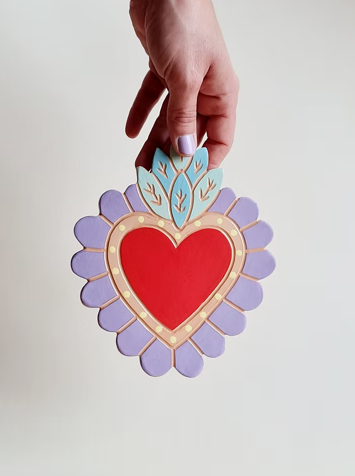 Ex-voto céramique violet