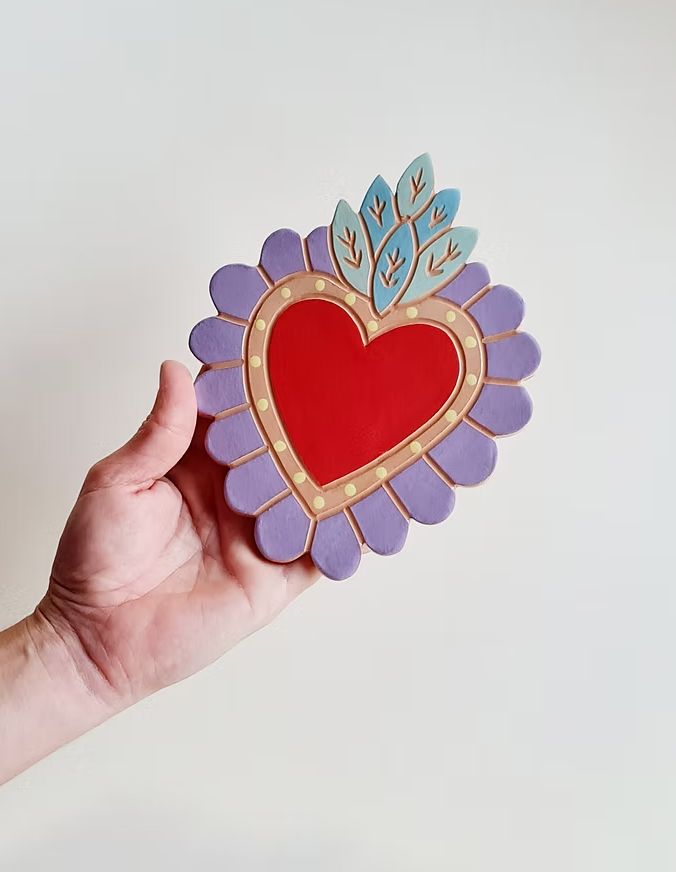 Ex-voto céramique violet