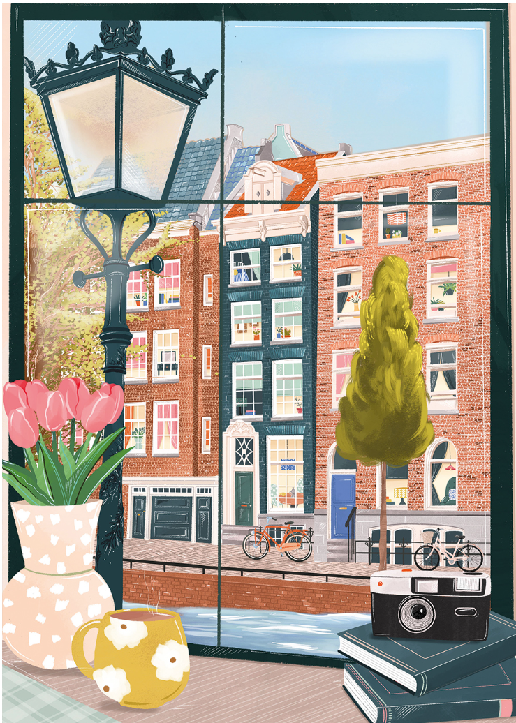 Puzzle 500 pcs Amsterdam vue d'un café