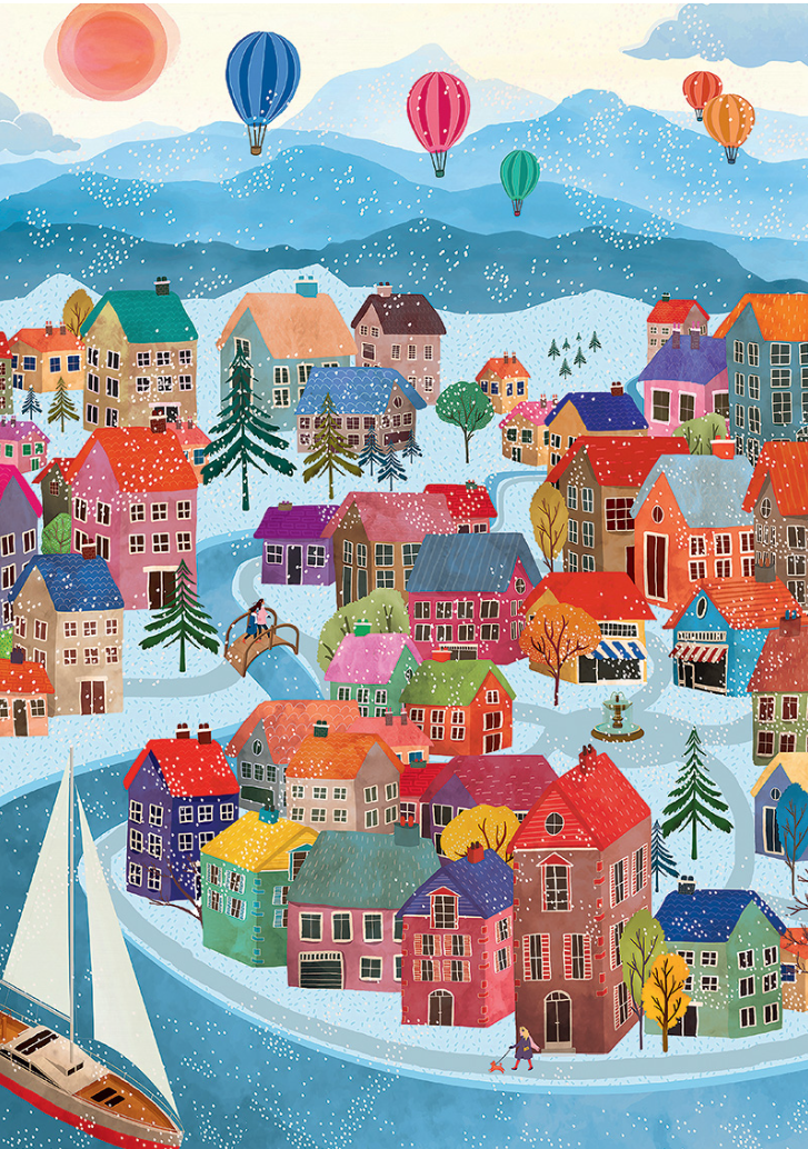 Puzzle 500 pcs Village d'Hiver