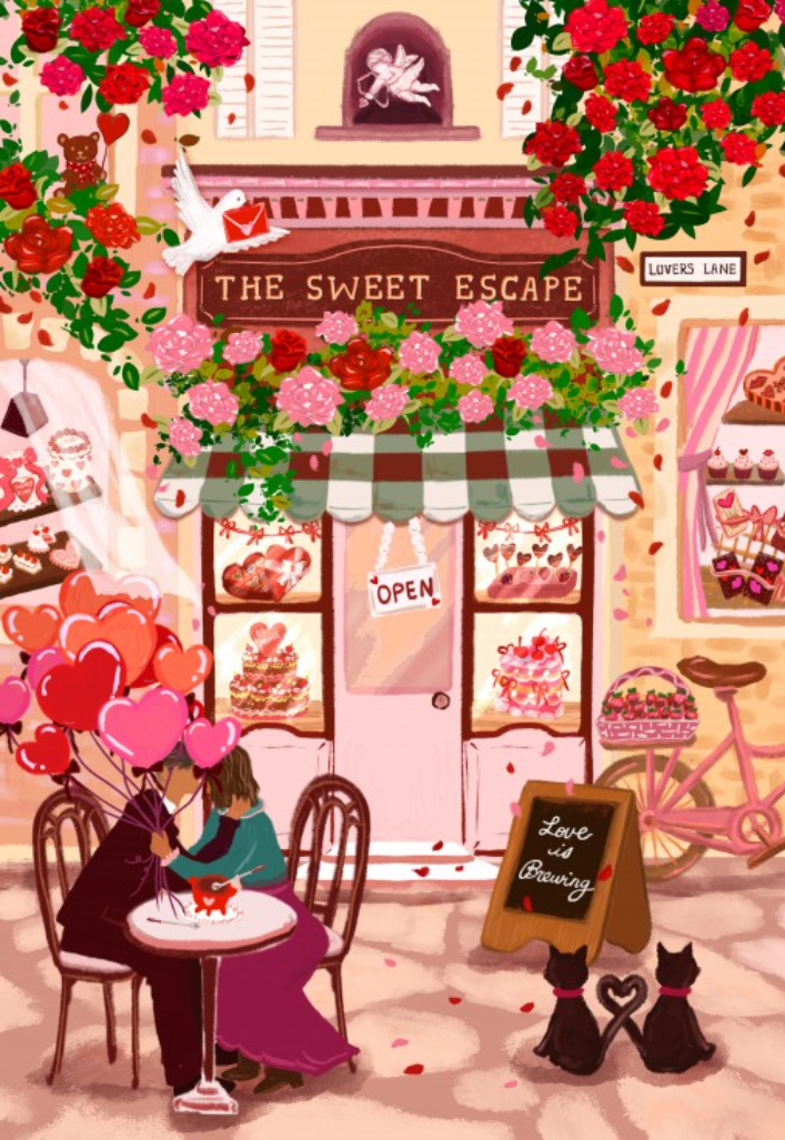 Puzzle 1000 pcs Café de la Saint Valentin