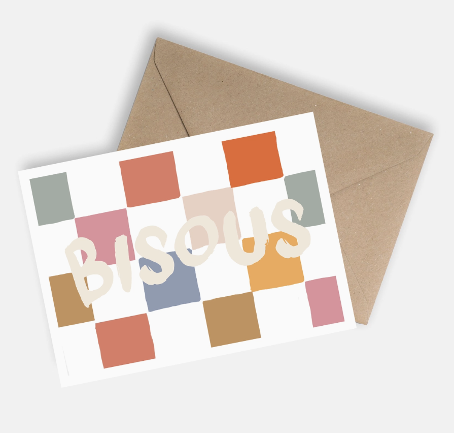 Carte Bisous damier