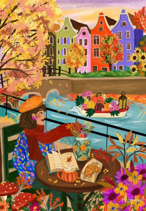 Puzzle 1000 pcs - L'Automne à Amsterdam