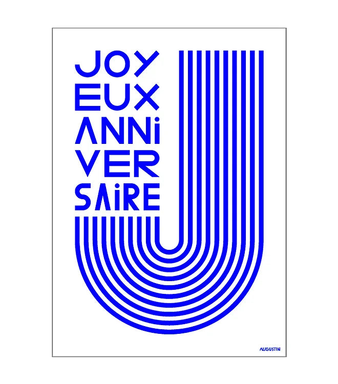Carte Joyeux Anniversaire Bleu