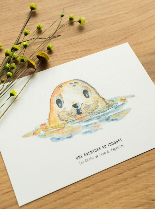Carte illustrée Petit phoque