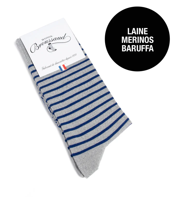 Chaussettes Laine Marinière
