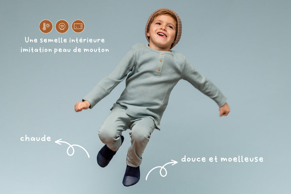 Chaussons Les petits velours Bleu Profond