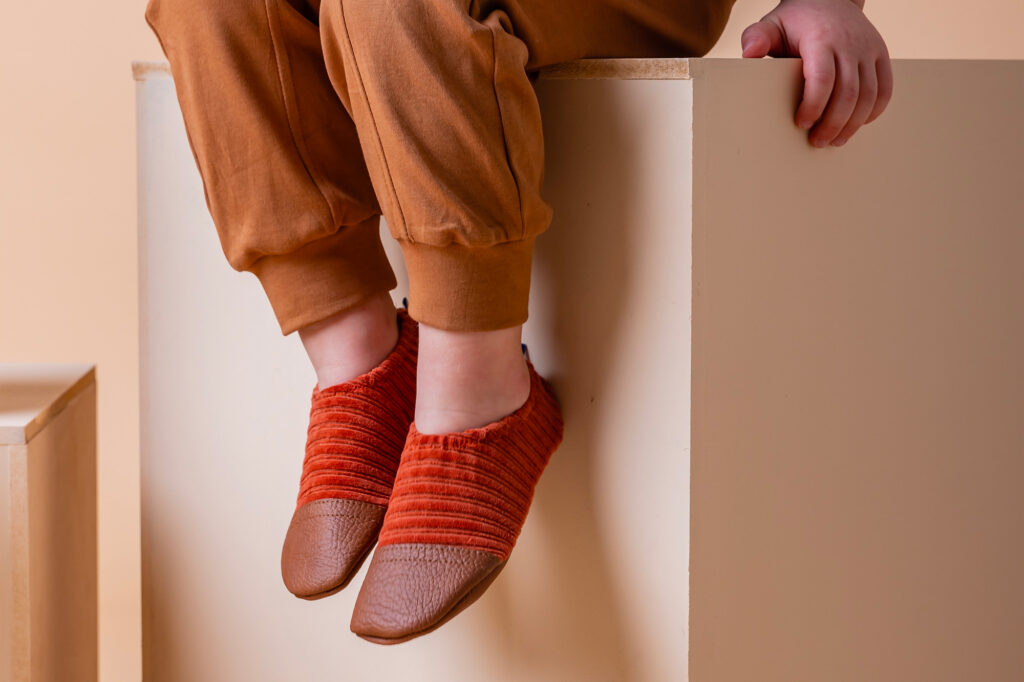 Chaussons Les petits velours Rouille
