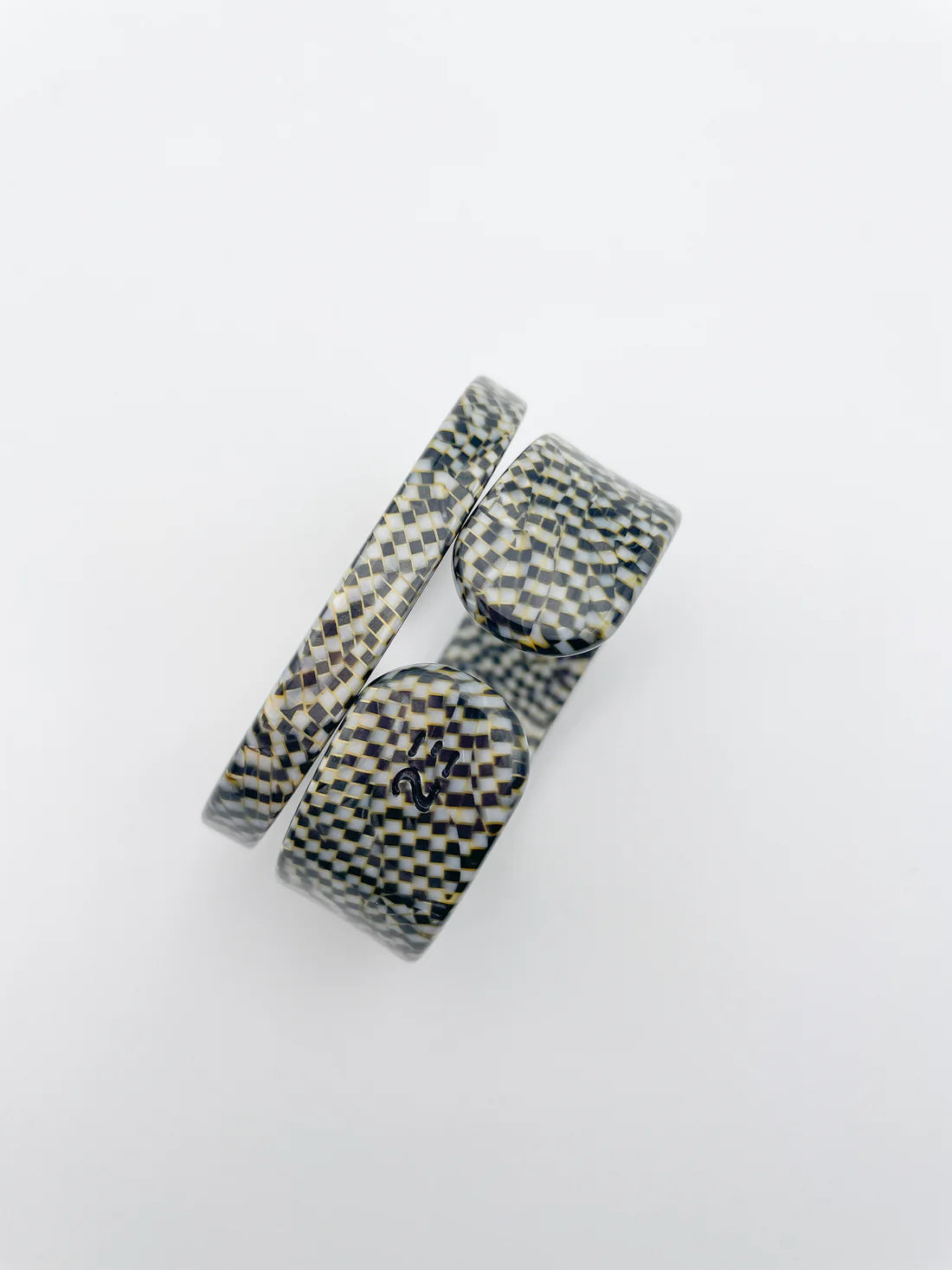 Bracelet Jonc Fin Damier