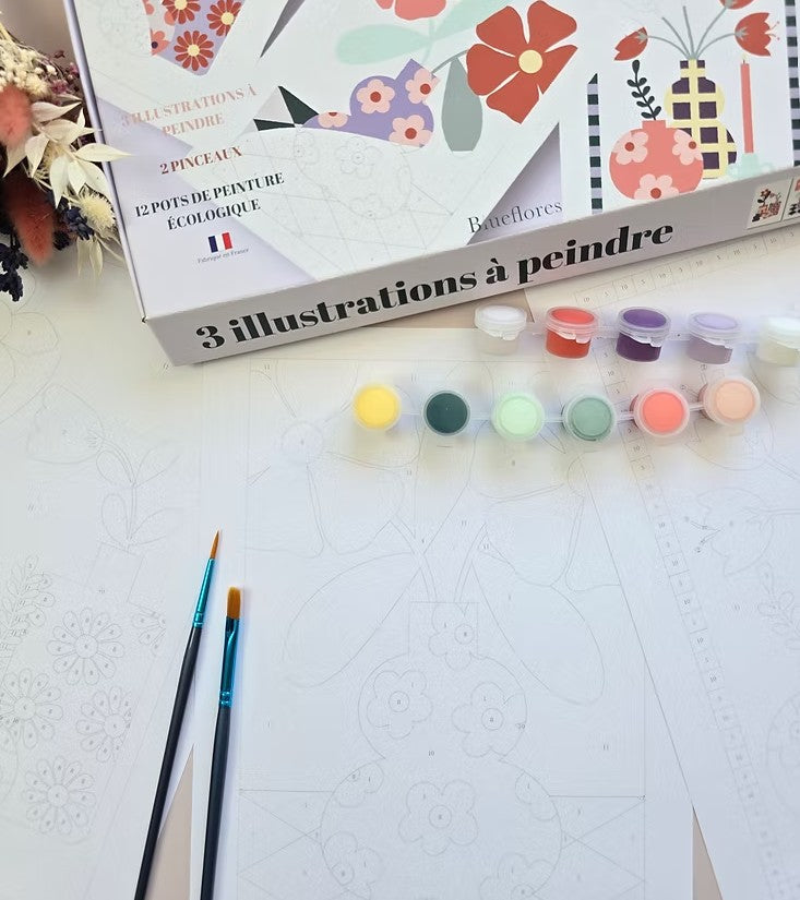 Kit de peinture aux numéros Ma maison fleurie