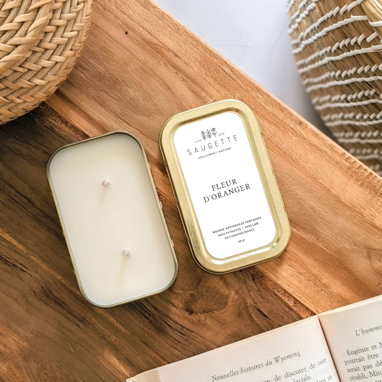 Bougie parfumée 2 mèches Fleur d'oranger