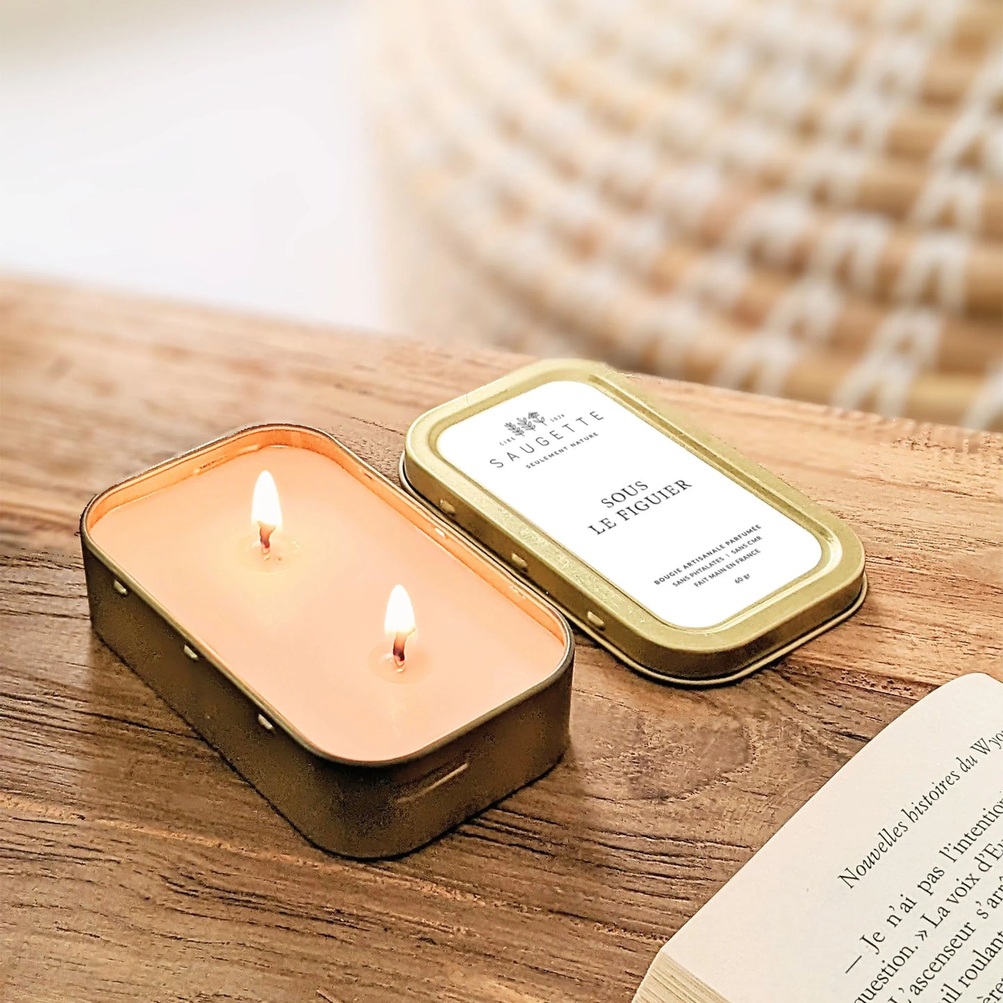 Bougie parfumée 2 mèches Sous le figuier