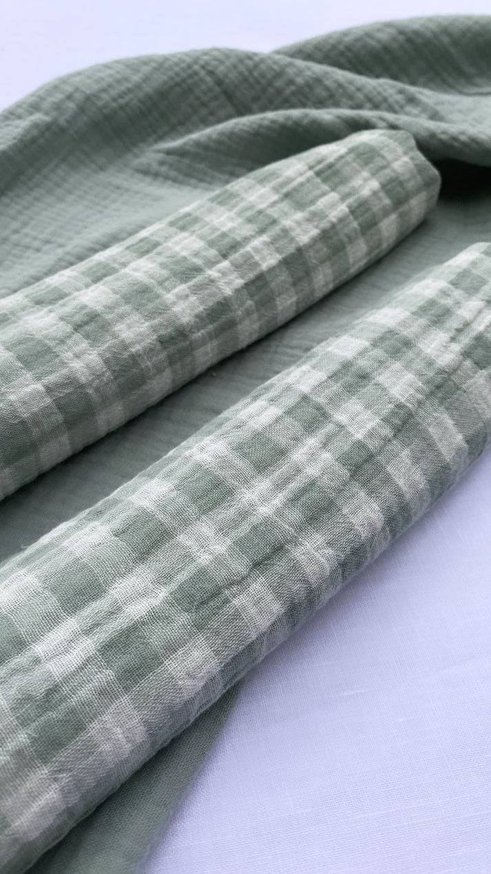 Sets de table Vichy Vert de Gris (Lot de 2)