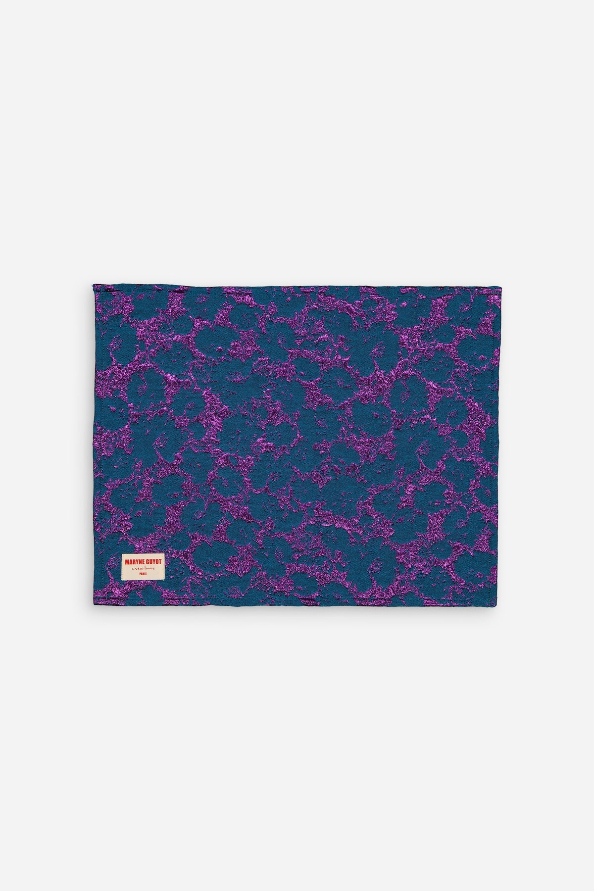 Lot de 2 sets de table motif fleuri Bleu électrique et Violet Cosmic Bleu