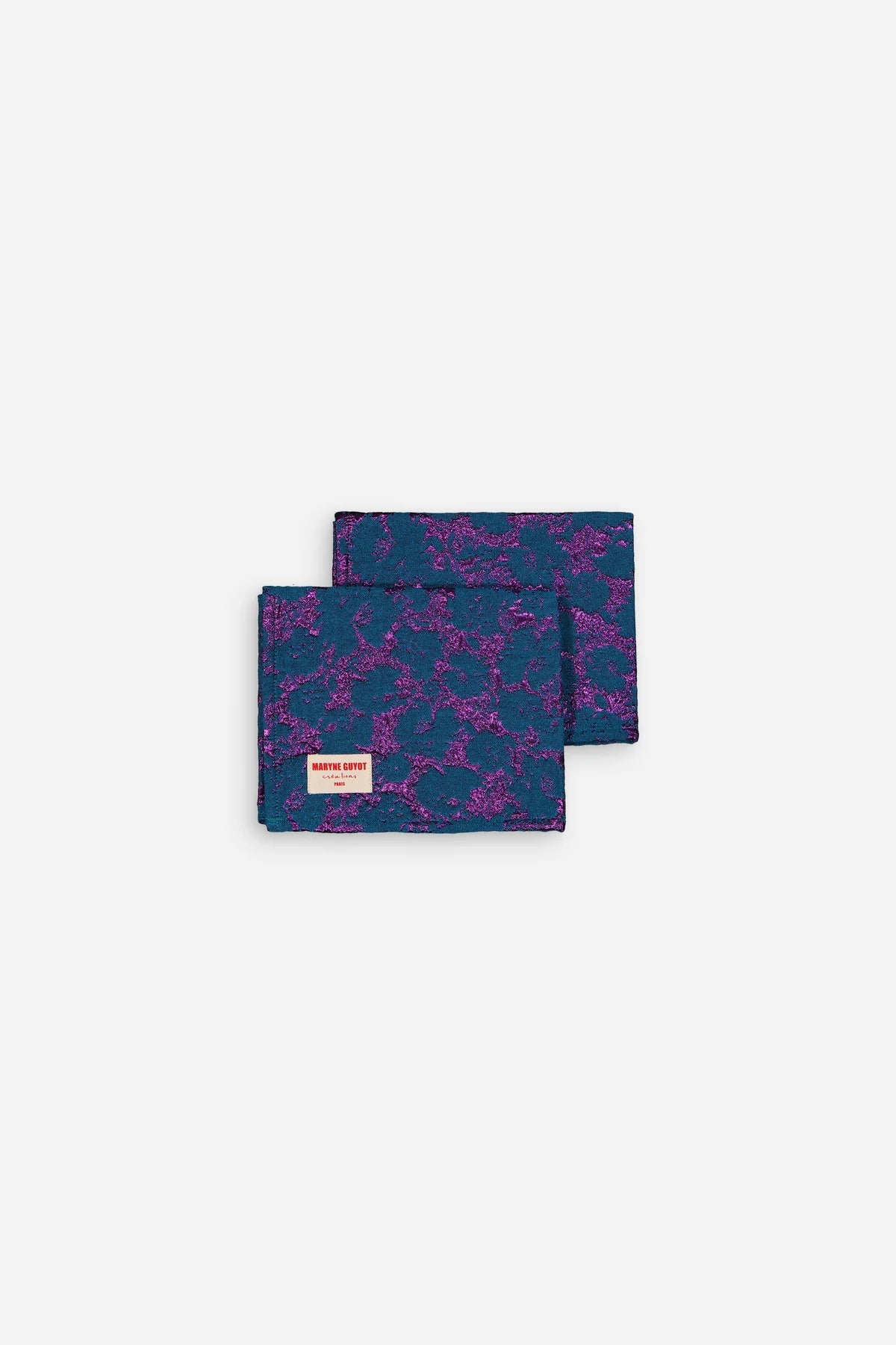 Lot de 2 sets de table motif fleuri Bleu électrique et Violet Cosmic Bleu