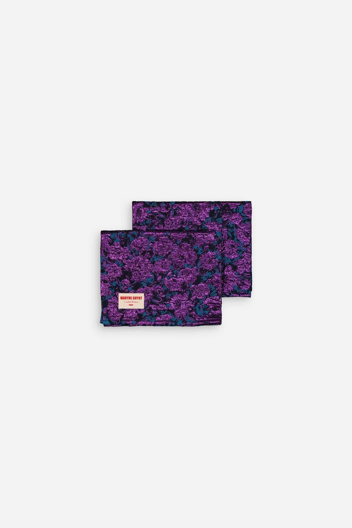 Lot de 2 sets de table motif fleuri Bleu électrique et Violet Cosmic Purple