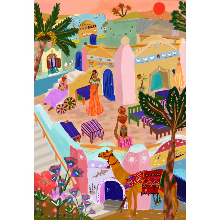 Puzzle 1000 pcs Village Nubien