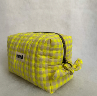 Trousse Vichy Jaune Fluo