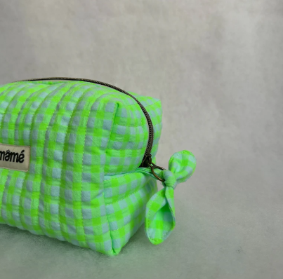 Trousse Vichy Vert Fluo