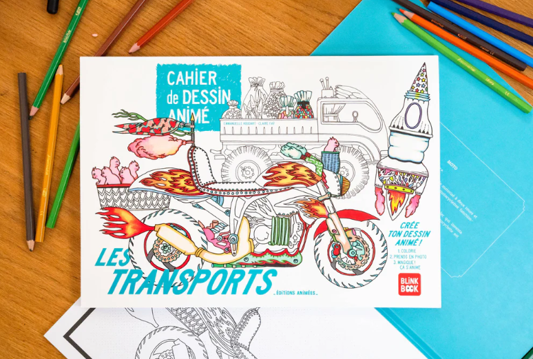 Cahier de coloriage animé - Les transports