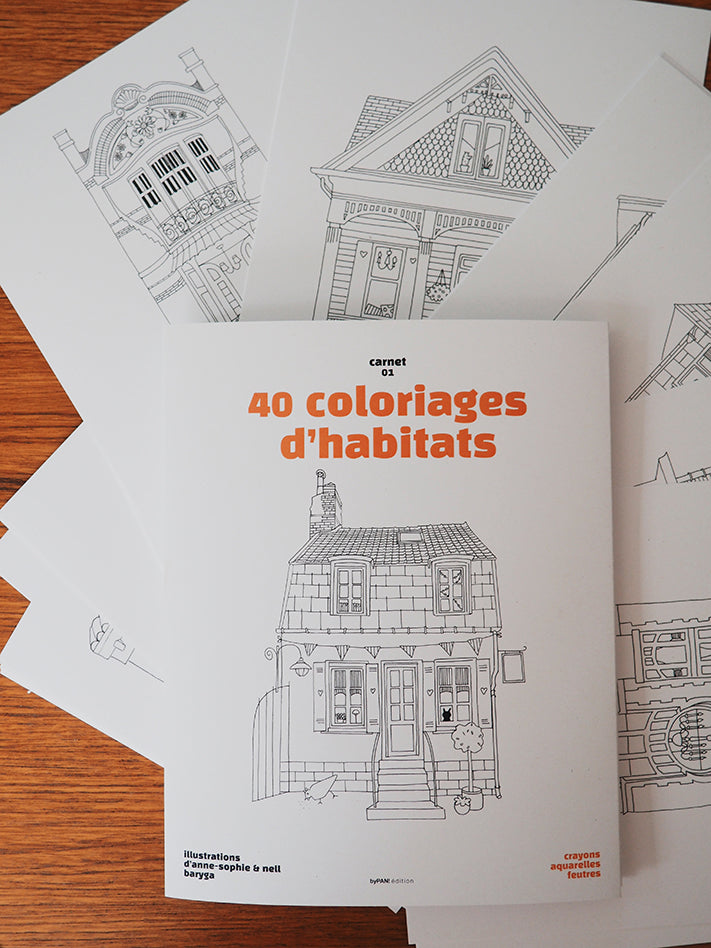 Carnet de 40 coloriages d'habitats