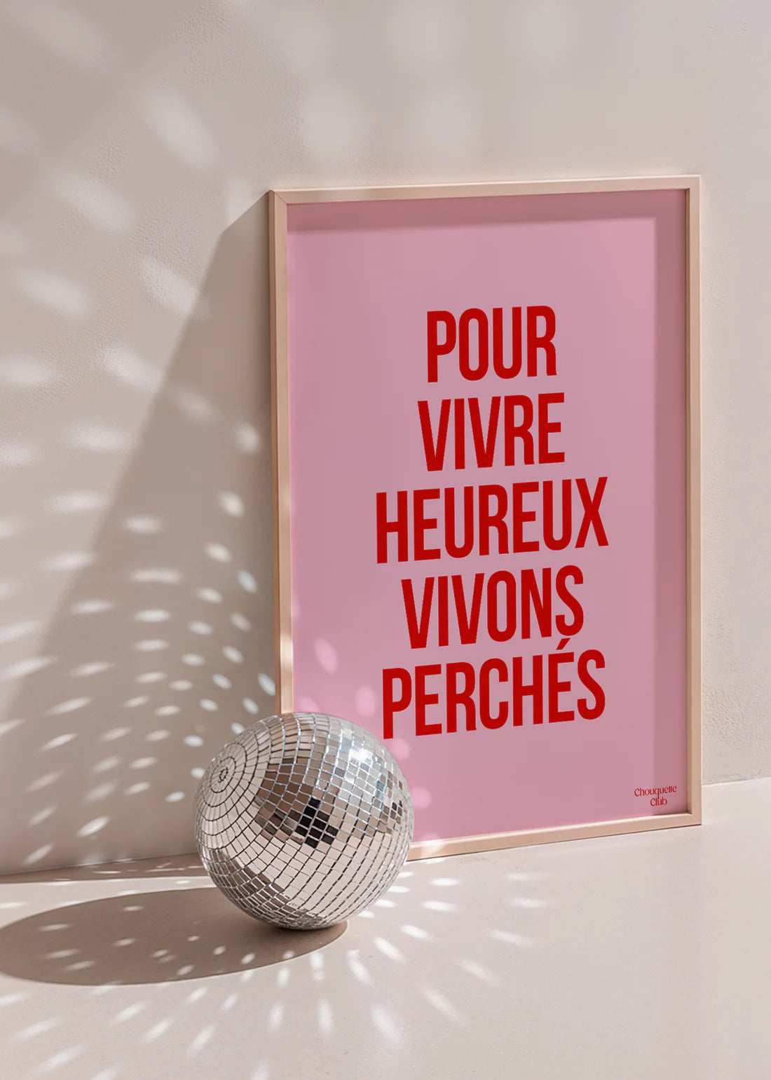 Affiche Pour vivre heureux vivons perchés (plusieurs coloris)