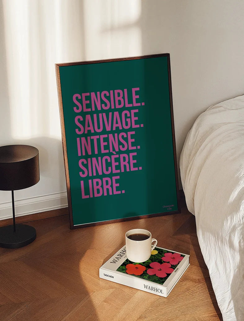 Affiche Sensible Sauvage (plusieurs coloris)