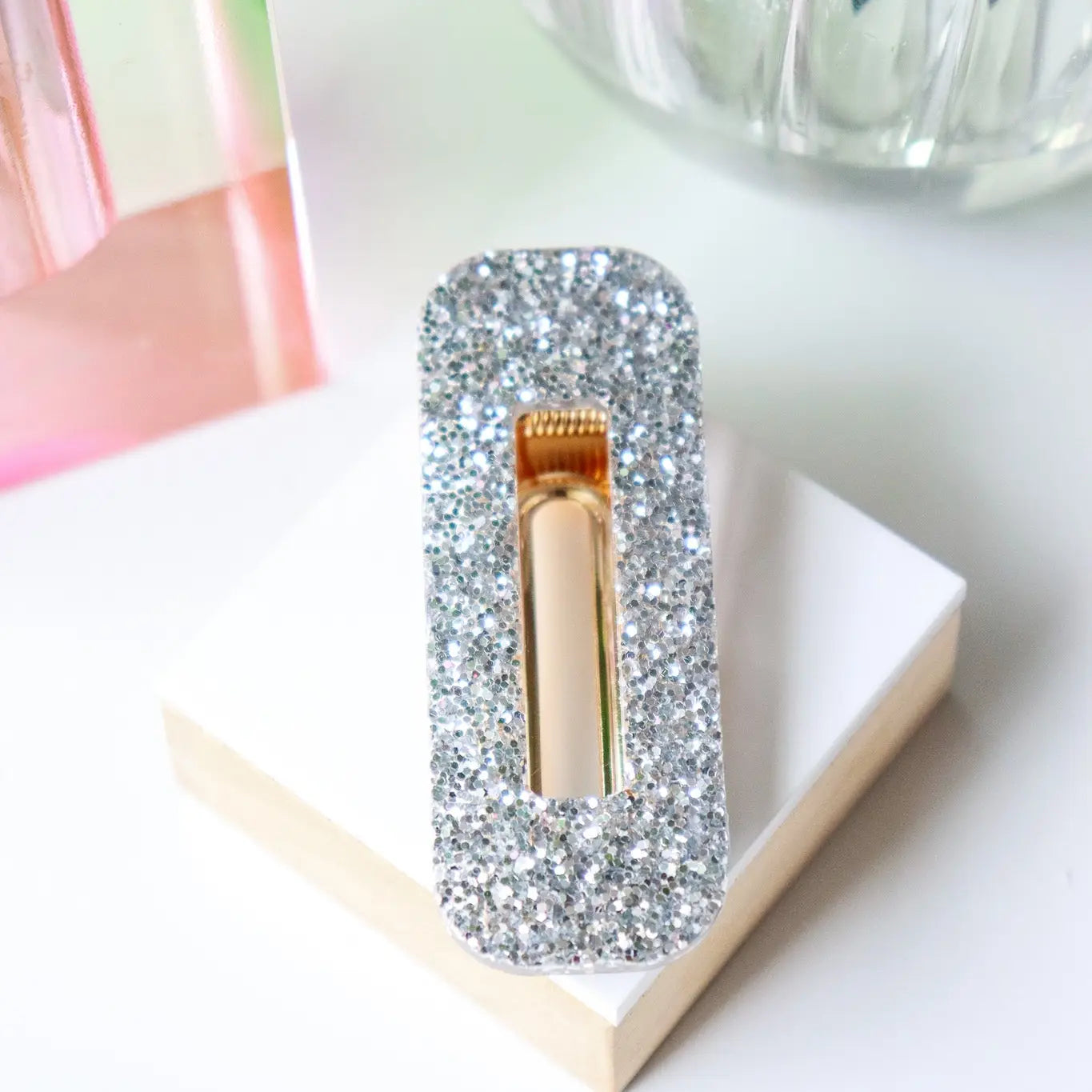 Barrette Paillettes Argent