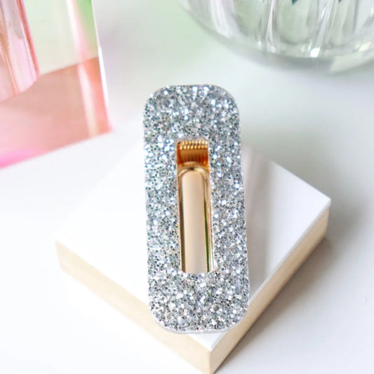 Barrette Paillettes Argent