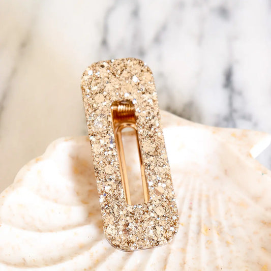 Barrette Paillettes Champagne
