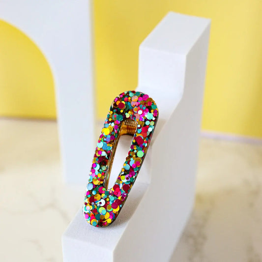 Barrette Paillettes Joie Vert