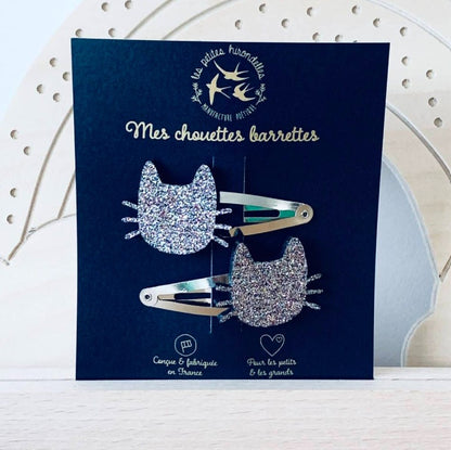 Barrettes Chat à paillettes