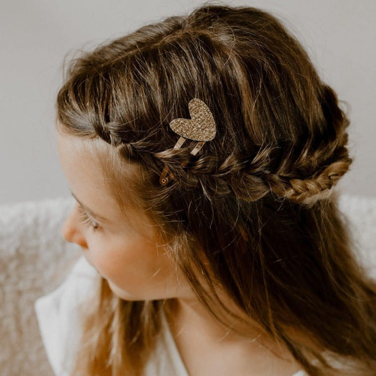 Barrettes Coeur à paillettes