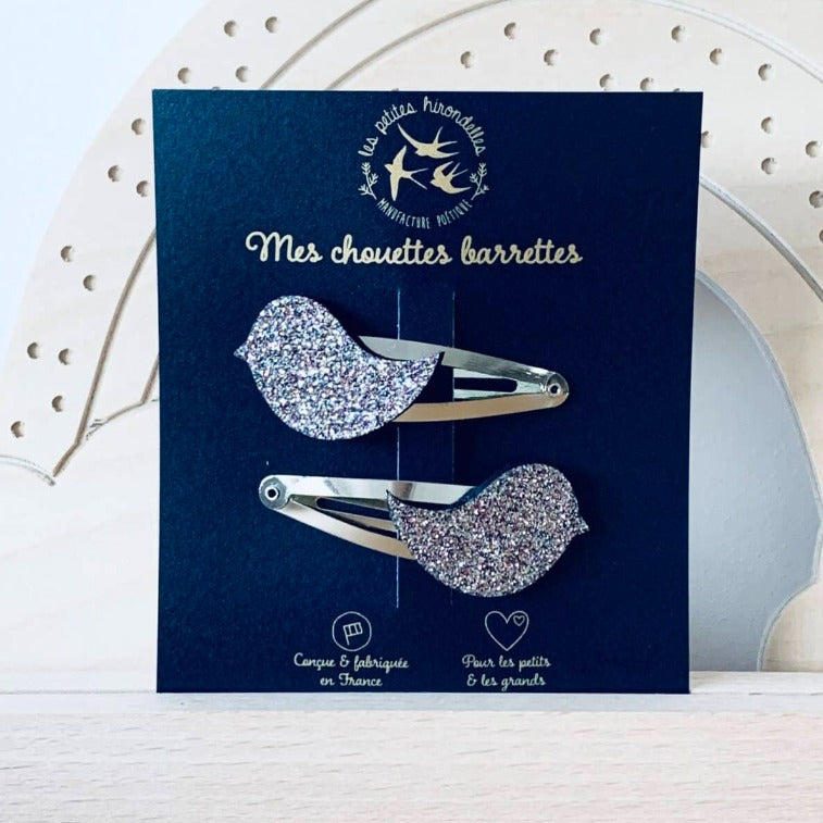 Barrettes Oiseaux à paillettes