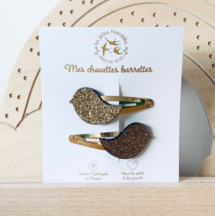 Barrettes Oiseaux à paillettes