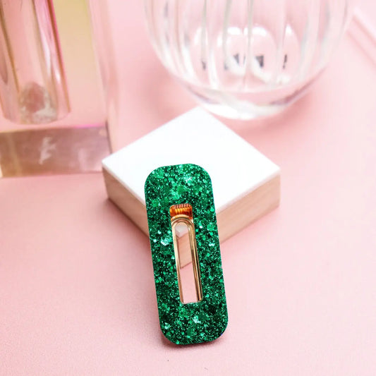 Barrette Paillettes Vert