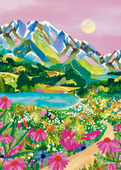 Puzzle 500 pcs Lever de soleil sur les Alpes