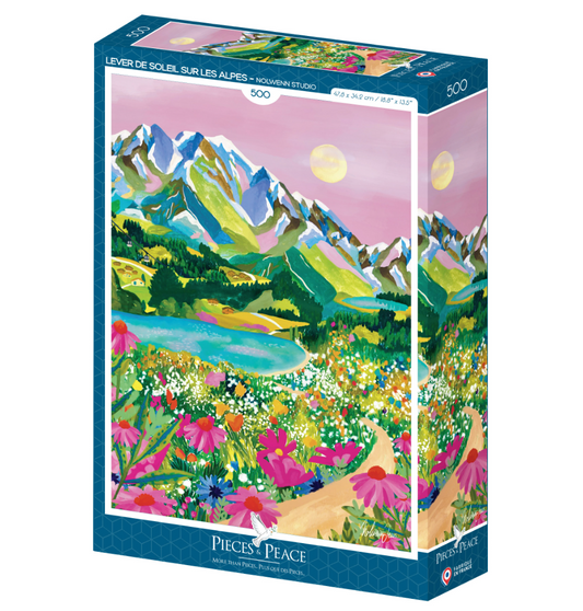 Puzzle 500 pcs Lever de soleil sur les Alpes