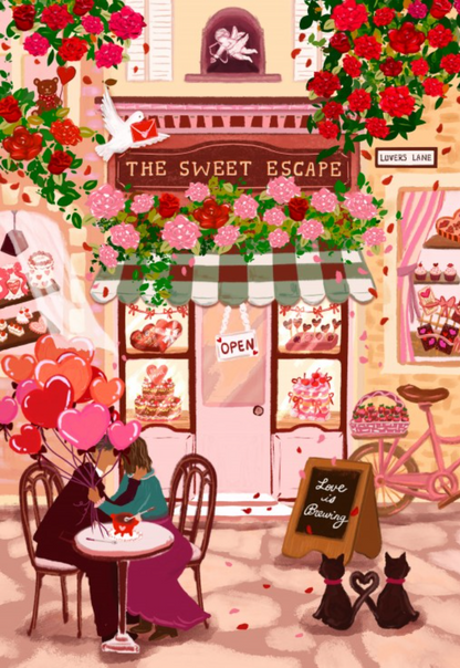 Puzzle 1000 pcs Café de la Saint Valentin