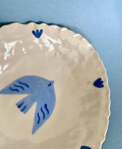 Plat oiseau en céramique