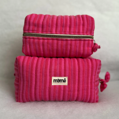 Trousse Rayures Hibiscus