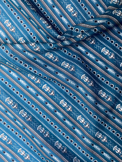 Foulard Bandana Lignes - Bleu Denim