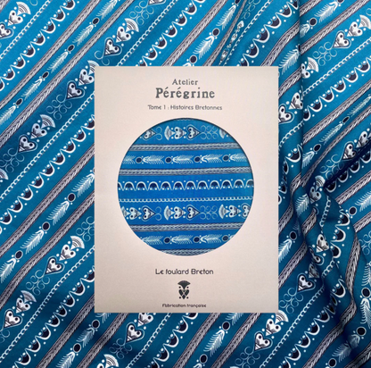 Foulard Bandana Lignes - Bleu Denim