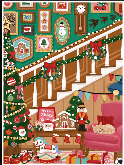 Mini Puzzle 96 pces Escalier de Noel