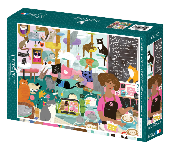 Puzzle 1000 pcs Mon lieu préféré : Le café à chats