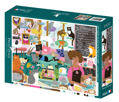 Puzzle 1000 pcs Mon lieu préféré : Le café à chats
