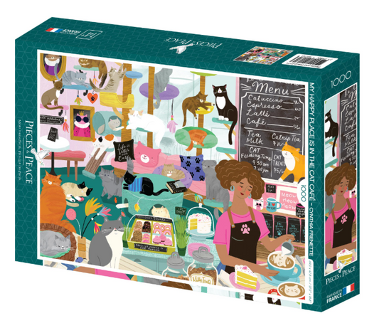Puzzle 1000 pcs Mon lieu préféré : Le café à chats
